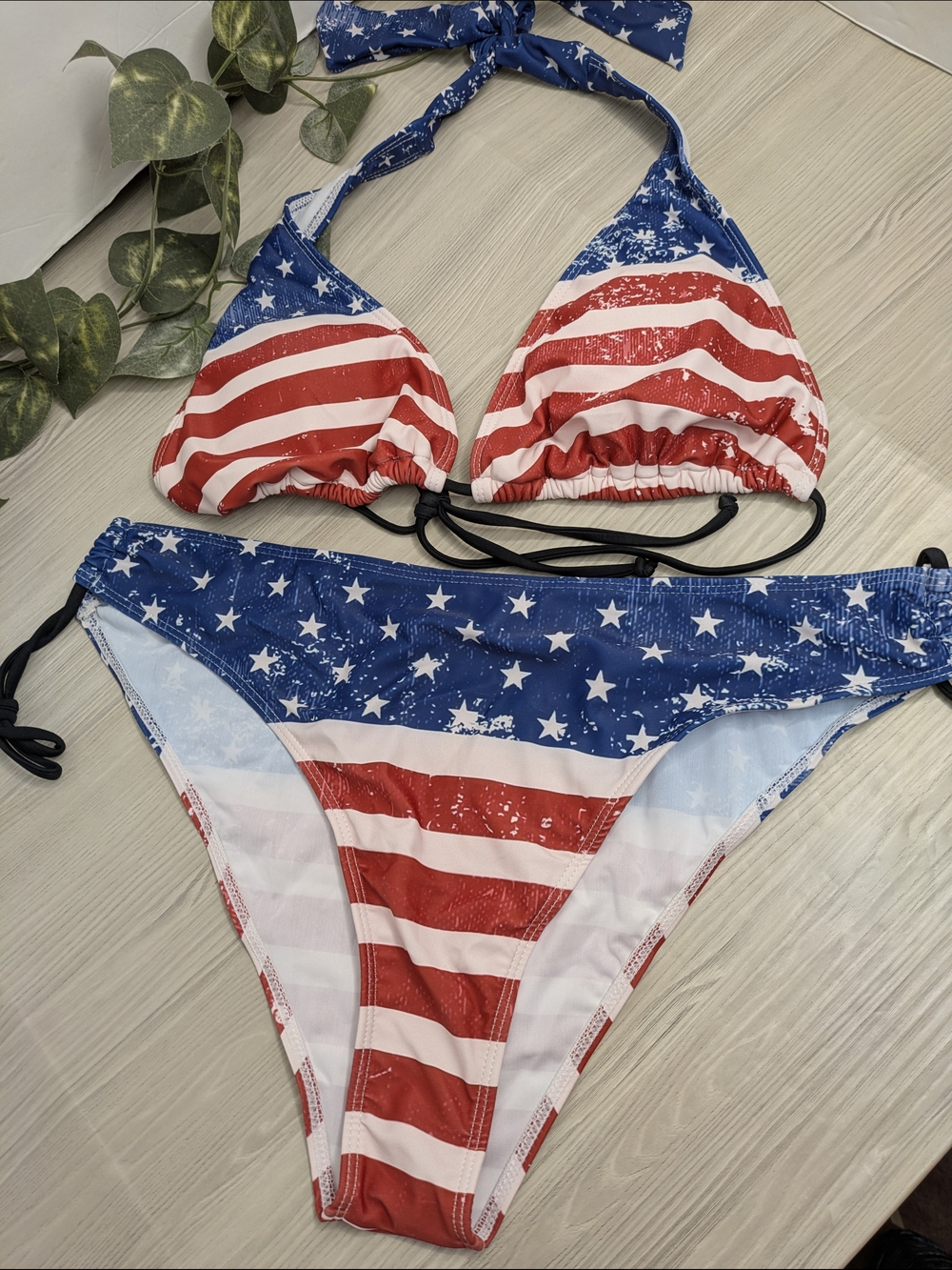 Stars & Stripes Triangle Bikini Set - Red, White & Blue